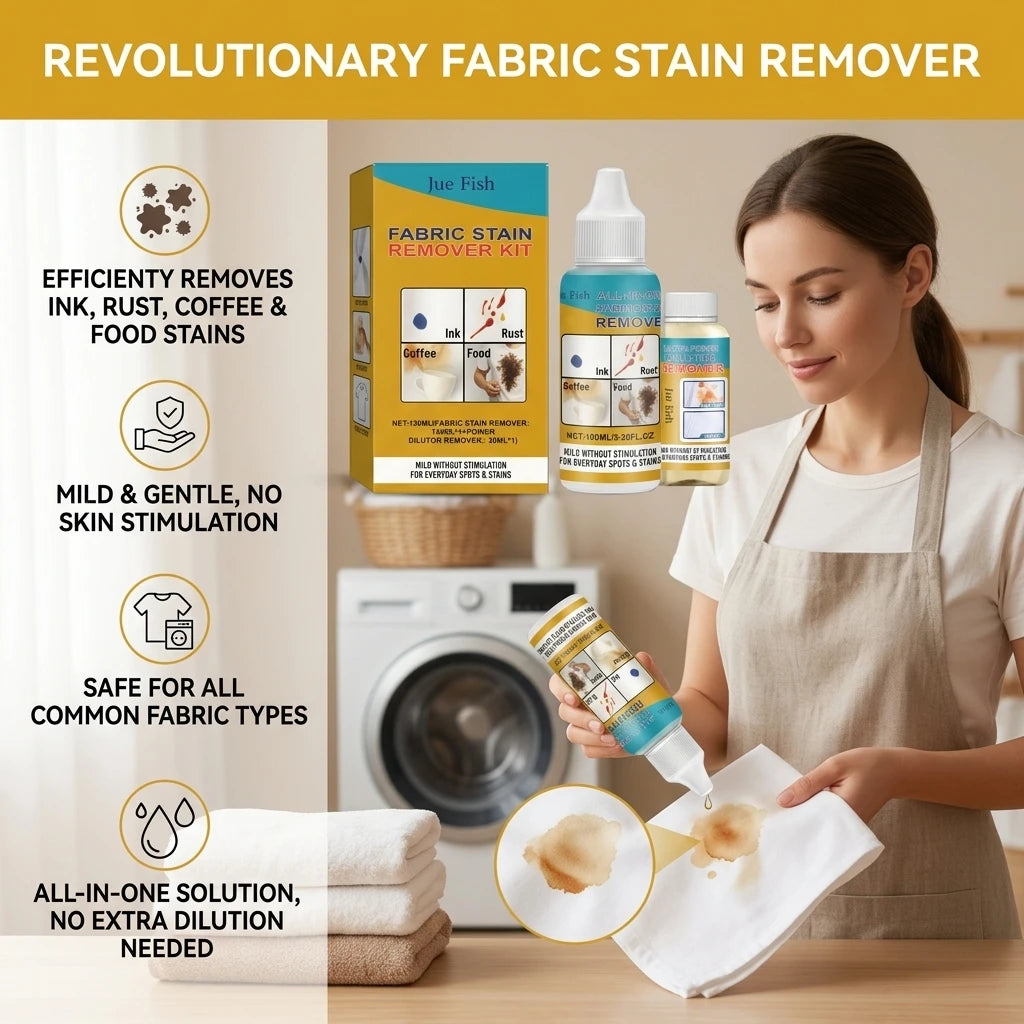 Fabric Stain Removing Kit Dissolves Stubborn Oil Stains Quick-Drying Long-Lasting Protection Gentle Formula Clothes Spot Cleaner Qme