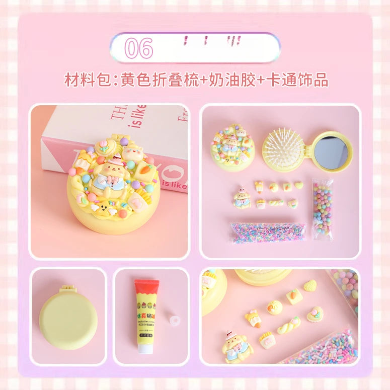 Hello Kitty Kuromi DIY Cream-colored Air-cushion Comb Materials Qme 6