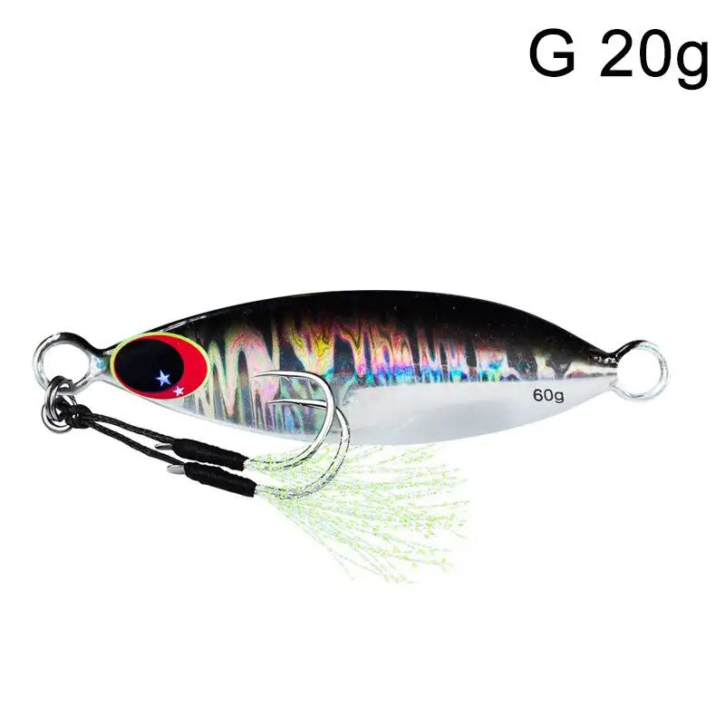 Metal Jig Spoon Lure Artificial Bait Shore Slow Jigging Hard Bass Qme G 20g