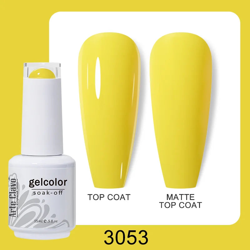 Arte Clavo Gel Nail Polish Matte Semipermanent Varnish UV Glitter Qme 3053