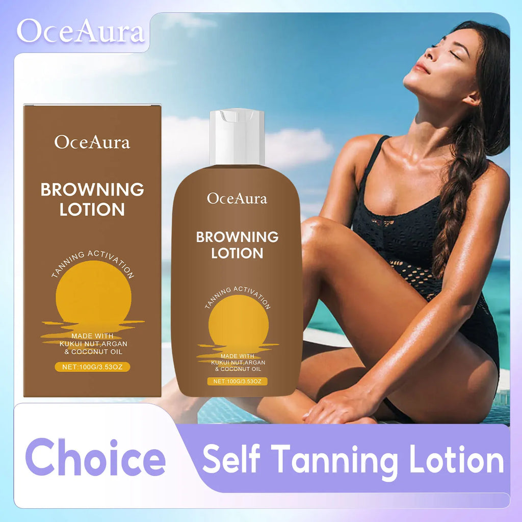 Sunless Self Tanning Cream For Body Bronzer Strengthen Melanin Promote Dark Skin Brown Tanning Lotion Natural Suntan Accelerator Qme