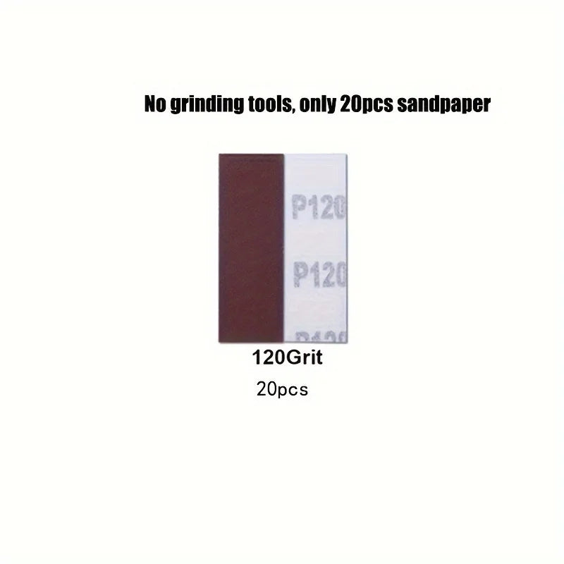 1/20/51PCS Micro Grinder Kit 3.5 X1 for Small Projects, Fine Handle Grinding Tool with Sandpaper 80 120 240 400 600 Grain Size Qme 20PCS 120Grit