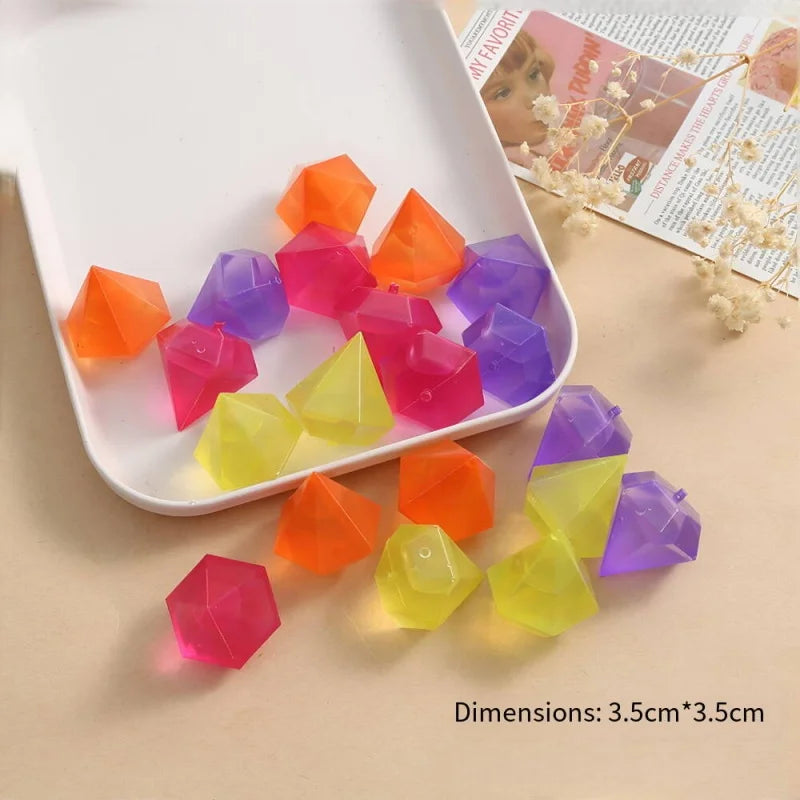 Reusable Ice Cubes for Drinks Multi Color Plastic Drink Chillers Freezer Cubes for Cocktails Whiskey Soda Juice Qme Diamond 12pcs