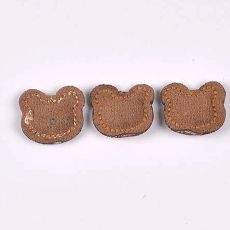 4pcs 22-36mm Cute Felt Fruit Animal Appliques, Hand Sewn Pear,Apple,Bear Patch DIY Hair Accessories Crafts No Glue cp3858 Qme 25x26mm-3