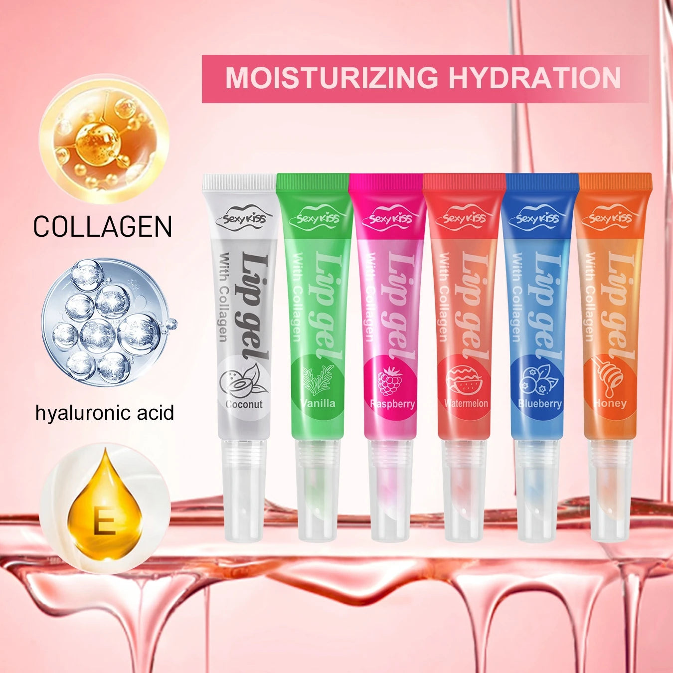24PCS Luxury Gift Set Lip Balm Jelly Set Hydrating and Glossy for Dry Lips Valentine's Day Gifts Perfect Present for Qme