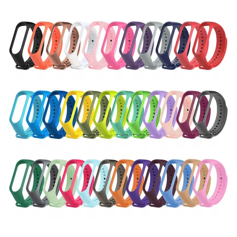 NEW Suitable for Xiaomi Mi Band Mi3 Mi4 Mi5 Mi6 Mi7 Mi8 Colorful Silicone Replacement Sports Strap Qme
