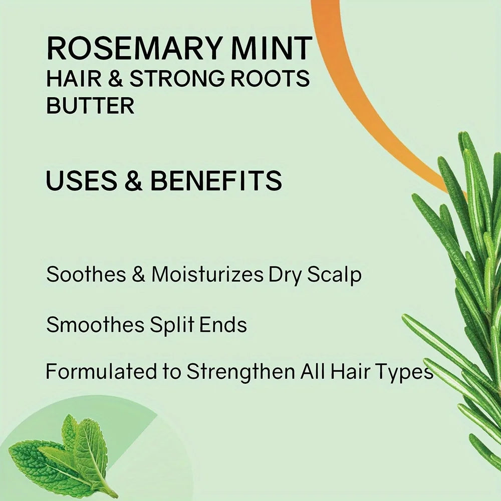 GZE Rosemary Mint Hair & Strong Roots Butter - Natural Hair Growth & Damage Repair Treatment for Stronger, Healthier Hair Qme