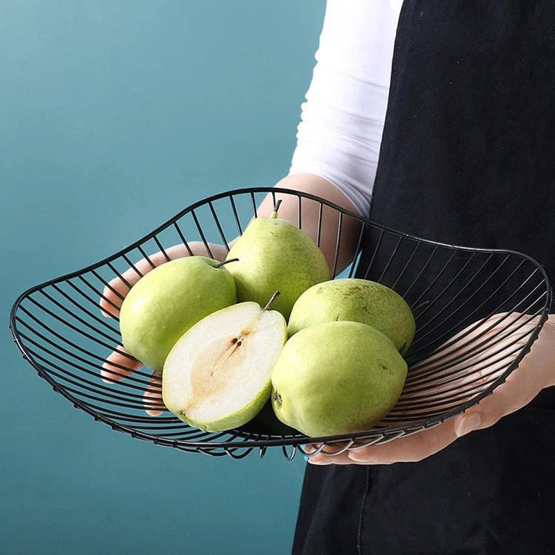 Iron Fruit Basket Container Bowl Home Creative Drain Display Table Qme