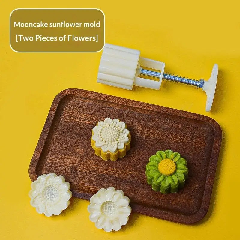 Mooncake Mold Plastic Hand Press Pastry Mung Bean Cake Model Qme 4
