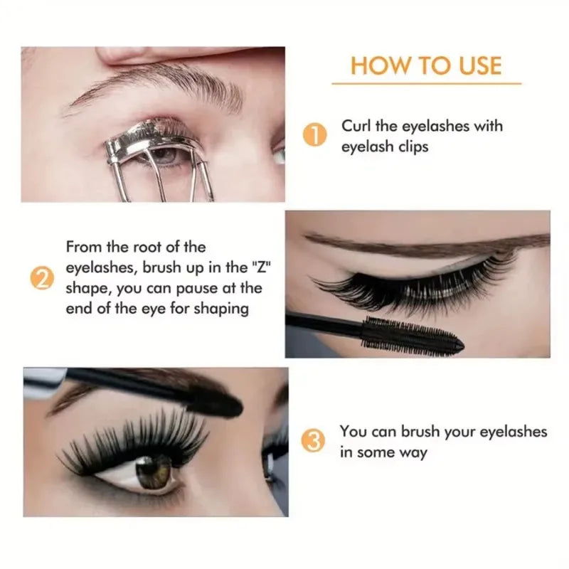Waterproof 4D Mascara Thick Long Smudge-proof Plump Encrypted Long-lasting Curling Large Eye Makeup Makeup Tools Qme