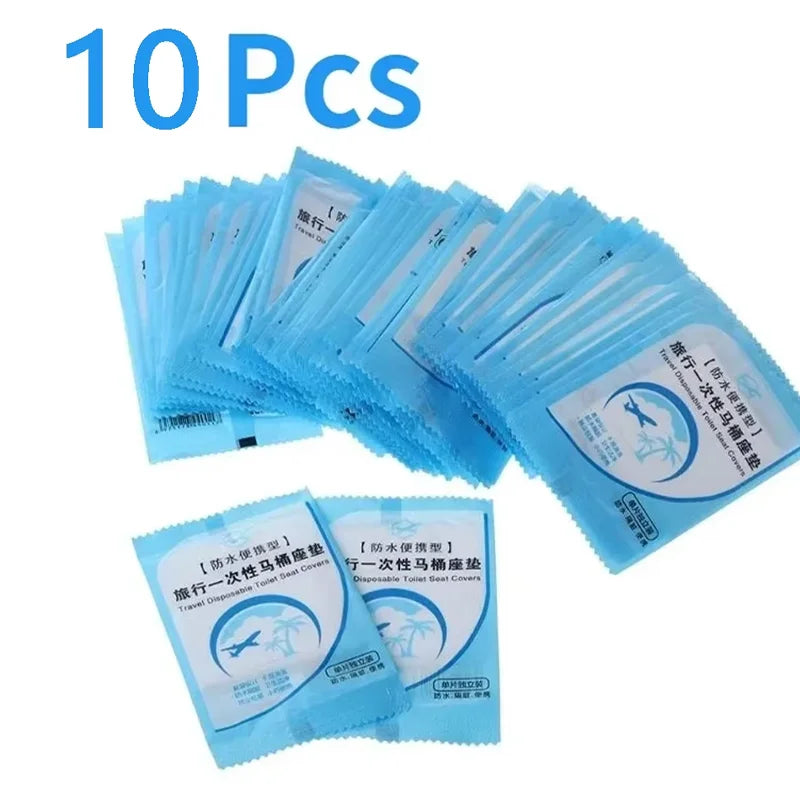 10-50 PCS Disposable Toilet Seat Hotel Plastic Waterproof Toilet Cover Seat Cushion Paper Toilet Seat Cover Travel Supplies Qme 10PCS