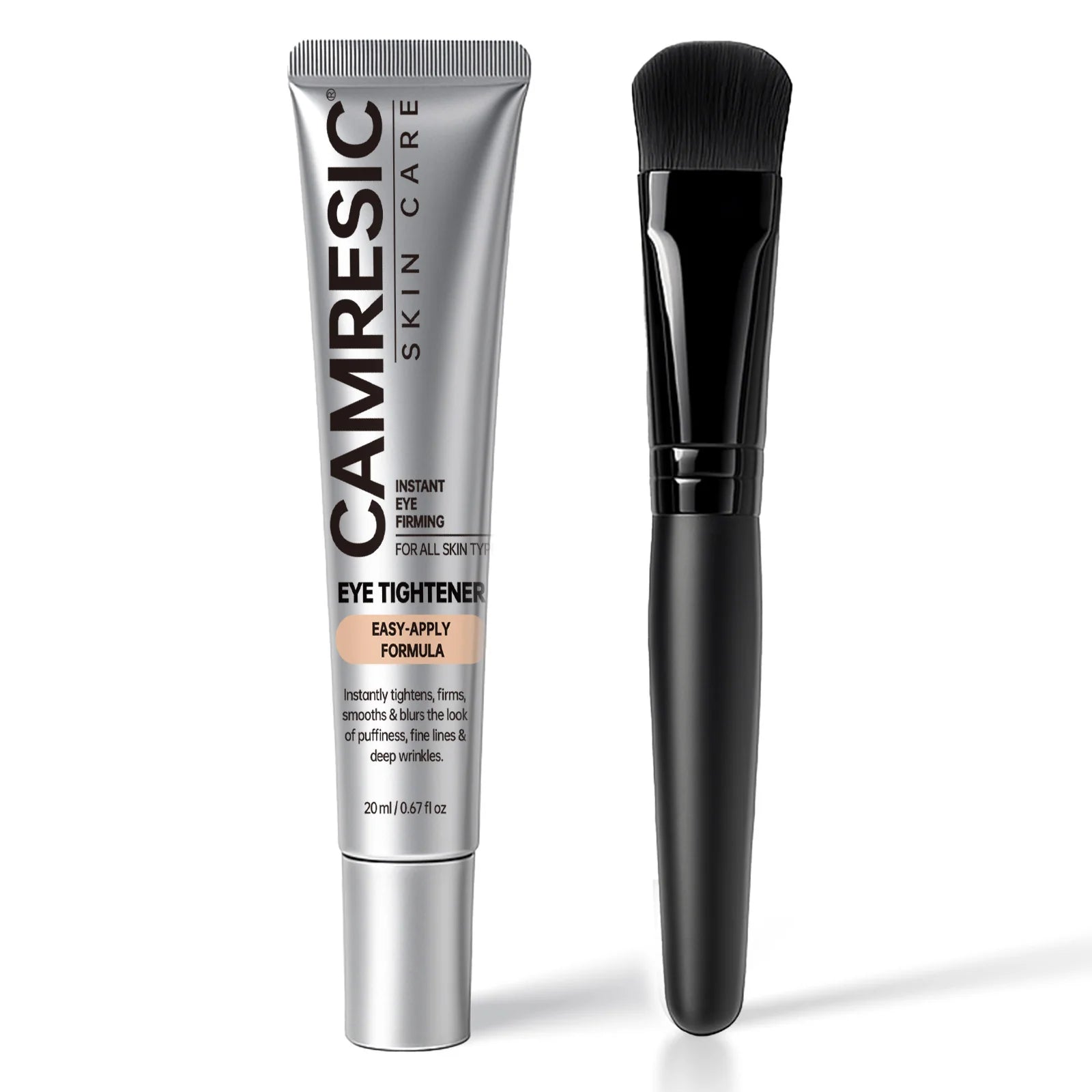 Instant Firming Eye Tightener Cream Lightens Dark Circles Anti-Puffiness Reduces Fine Lines Lifting Firming Eye Cream with Brush Qme