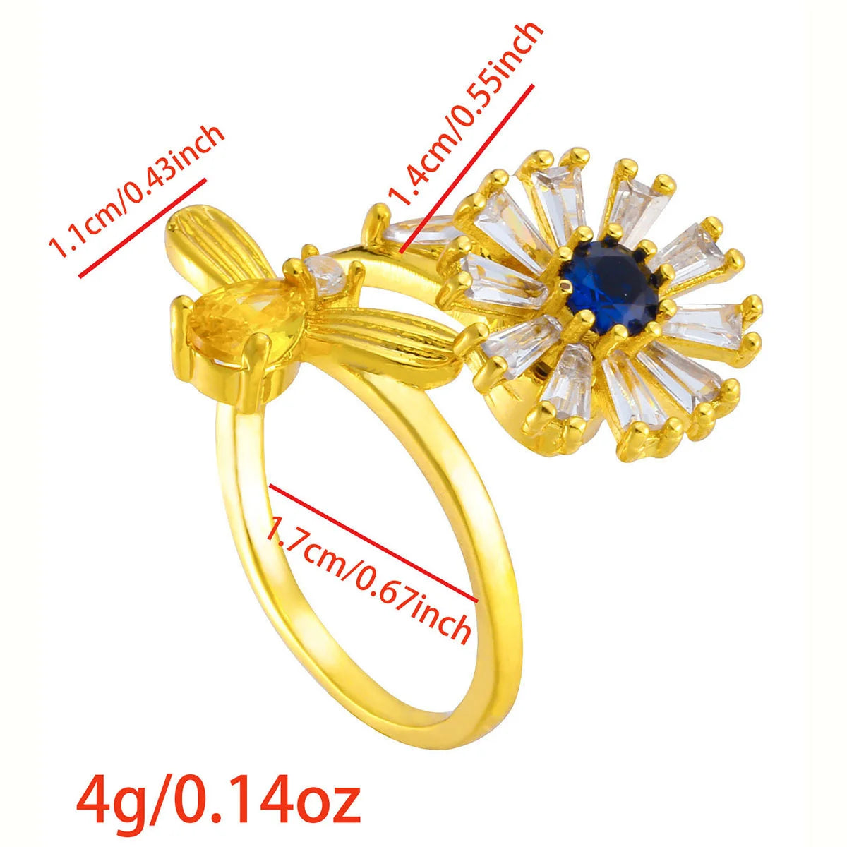 Luxury Rotating Animal Rings Women Spinner Fidgets Cute Flower Heart