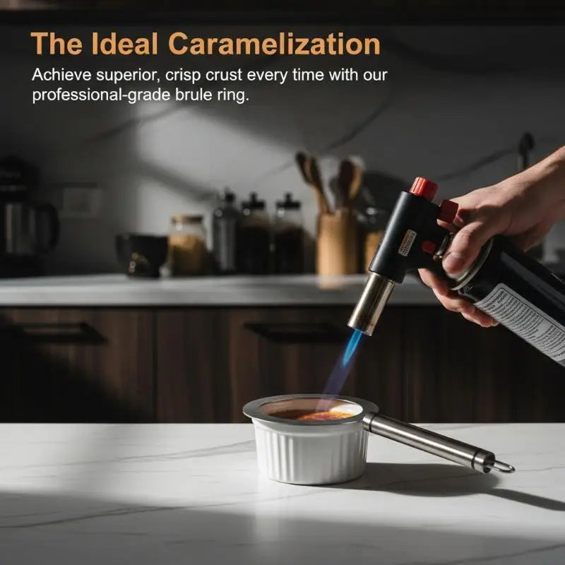 Professional Stainless Steel Brulee Rings Milk Tea Cups Baking Tools Qme