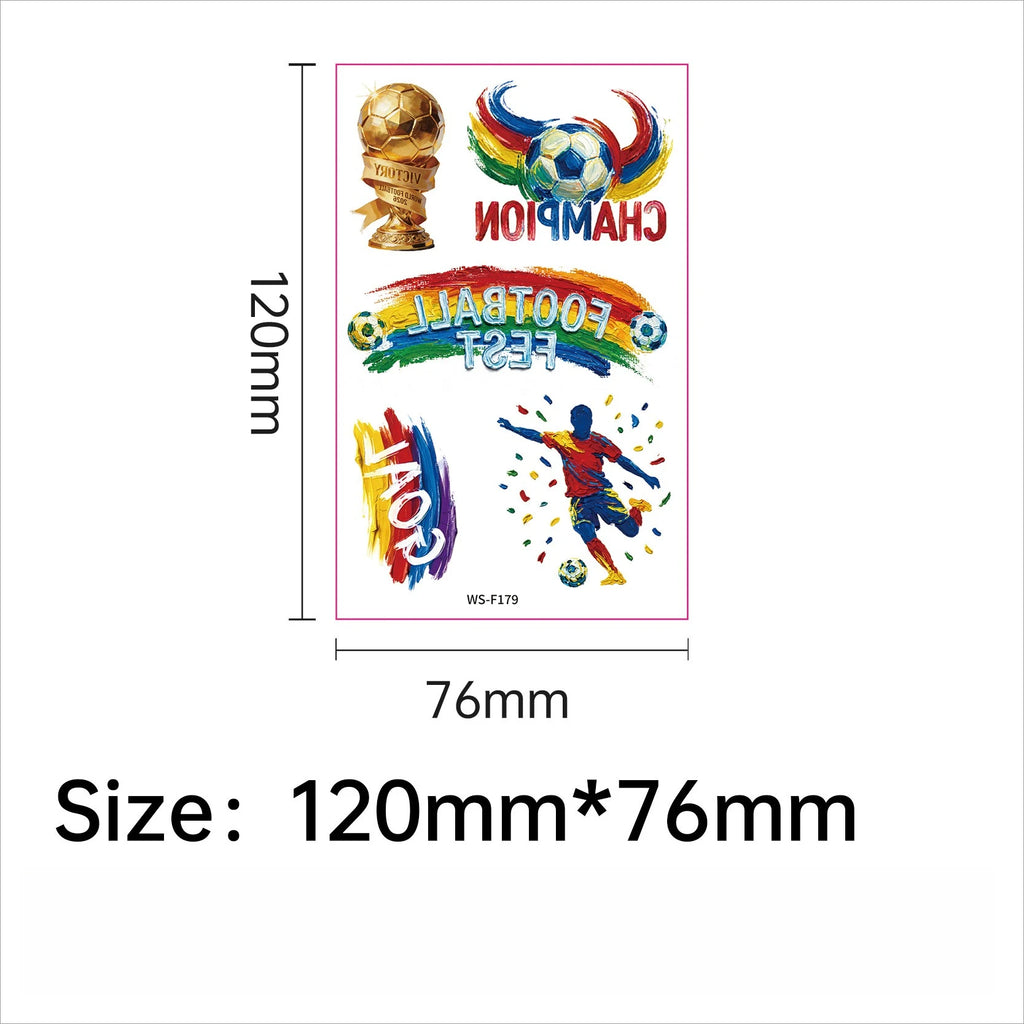 A 10PCS new painted graffiti football tattoo sticker carnival football peripheral game fans DIY decorative tattoo sticker Qme
