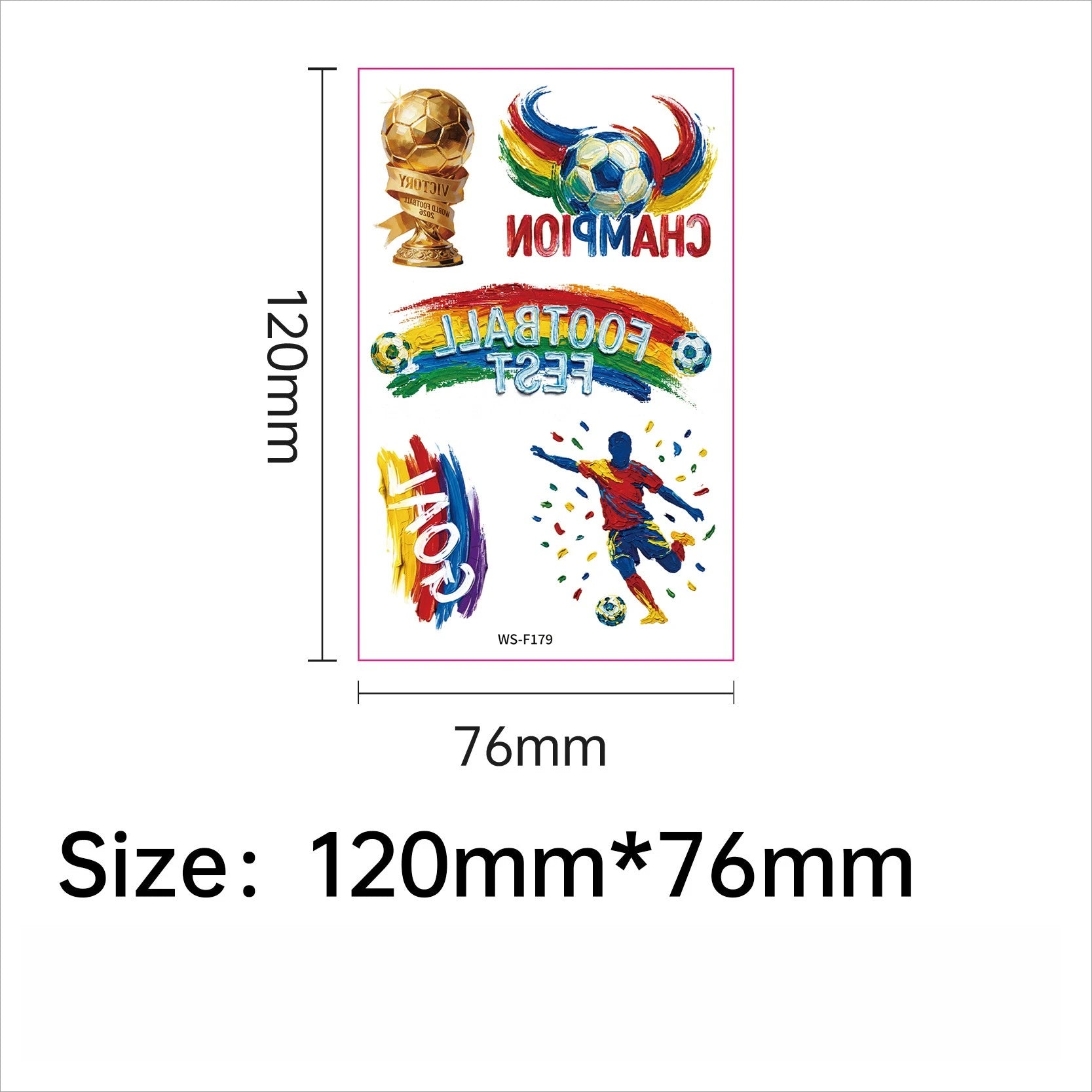 A 10PCS new painted graffiti football tattoo sticker carnival football peripheral game fans DIY decorative tattoo sticker Qme
