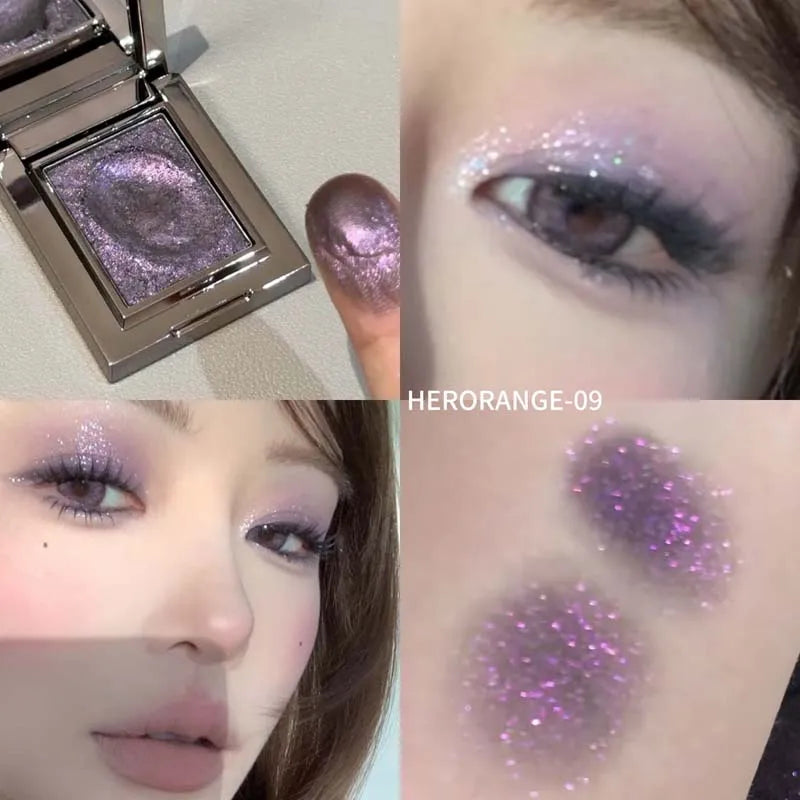 Metallic Glitter Pearlescent Eyeshadow Cream Chameleon Sparkling Mashed Potato EyeShadow Shimmer Brightening Highlighter Qme HR1023-9