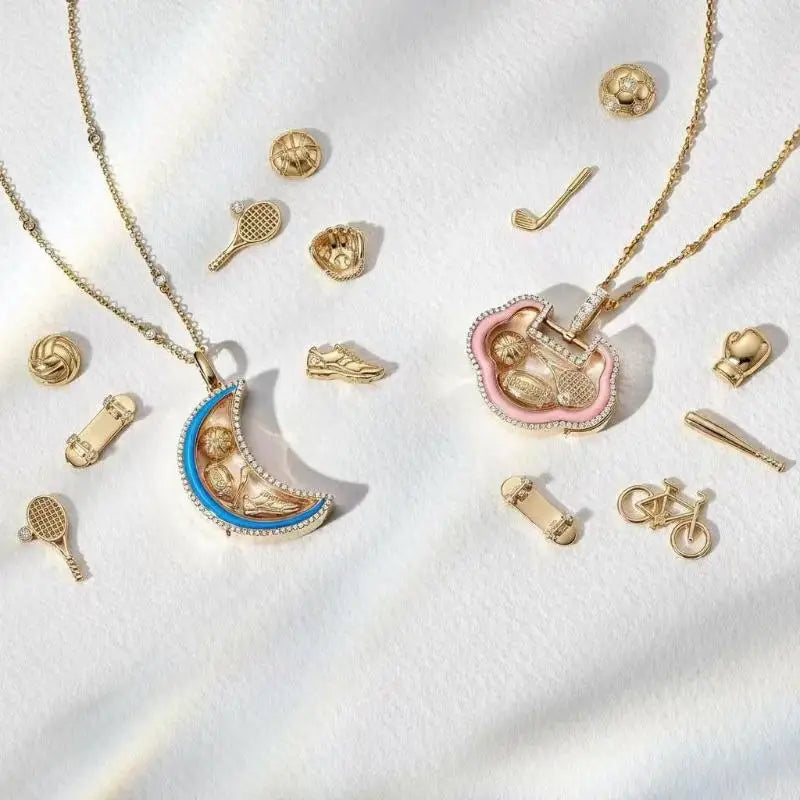 Fashion Sports Series Pendant Necklace DIY Openable Design for Women Girls Stylish Jewelry Piece Qme