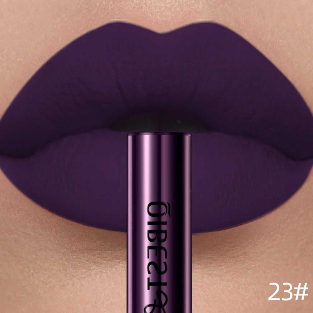 QIBEST Liquid Lipstick Waterproof Velvet Nude Matte Sexy Red Lip