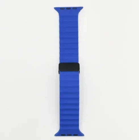 Magnetic Buckle Strap For Apple Watch Band Ultra2 49mm 46 42 44 41 38mm Silicone Bracelet iWatch Ultra Series 7 6 3 se 8 9 10 Qme Navy Blue 42 44 45 49 S10-46mm