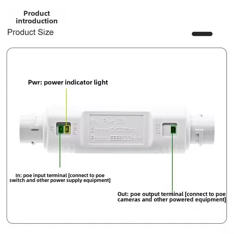 New POE Extender/Repeater Outdoor Waterproof 200meters Extension POE injector Adapter IEEE802.3at/af Qme