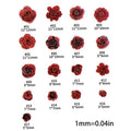 Random Mixed Wine Red Rose Nail Art Charms Luminous Flowers Qme 30pcs
