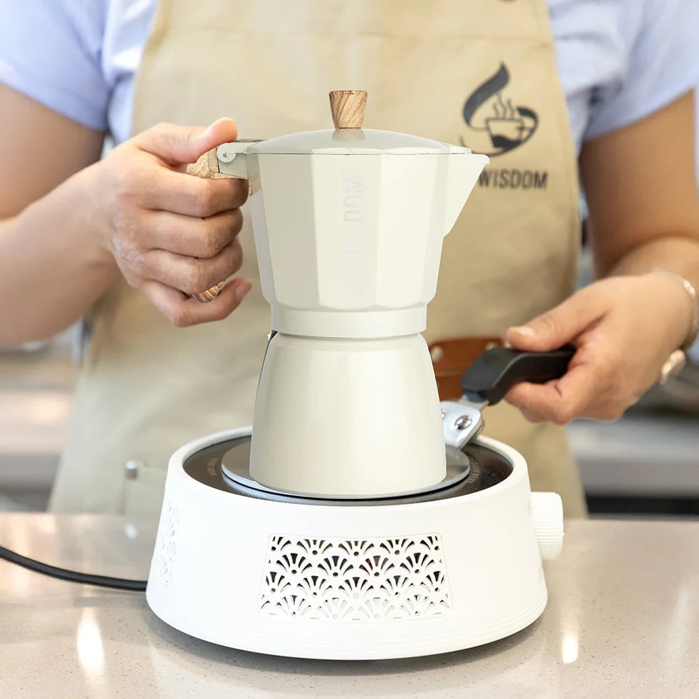 Classic Espresso Maker Home Use Premium Moka Pot Brewer Durable Qme