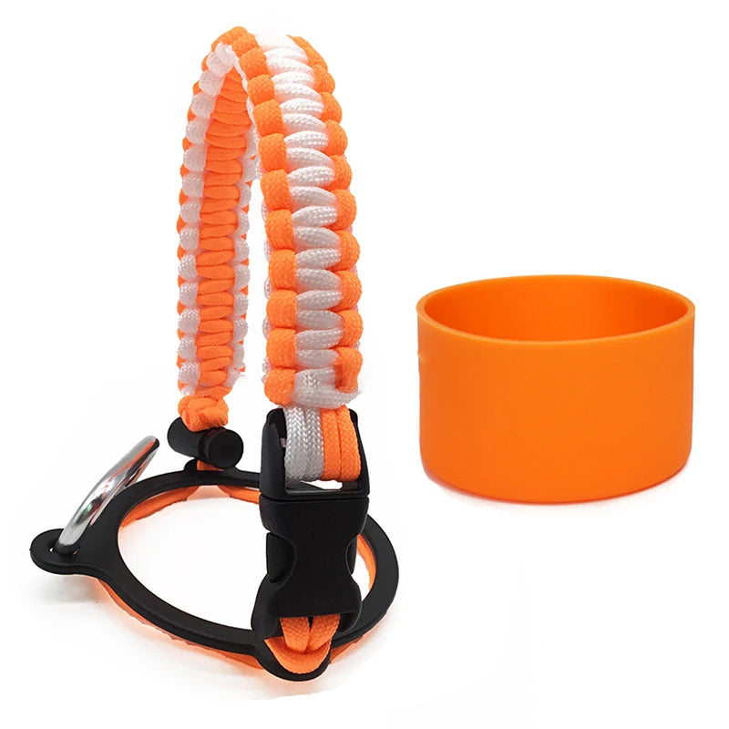 Silicone Non-slip Base Cover Paracord Hand-woven Water Cup Carrying Qme A1