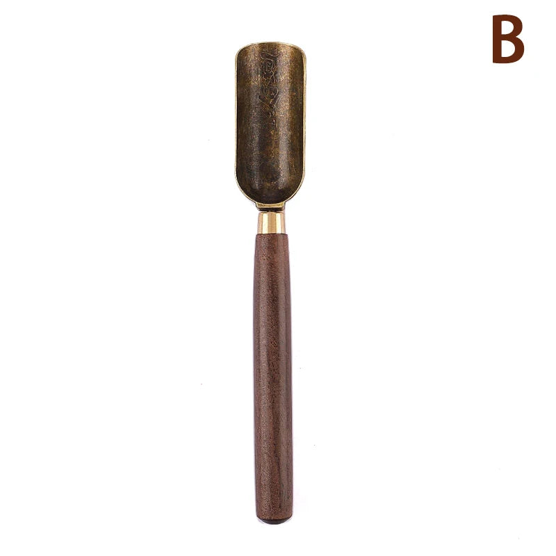 Tea Spoon Ebony Teaspoon Solid Wood Retro Creative Shovel Kongfu Qme B
