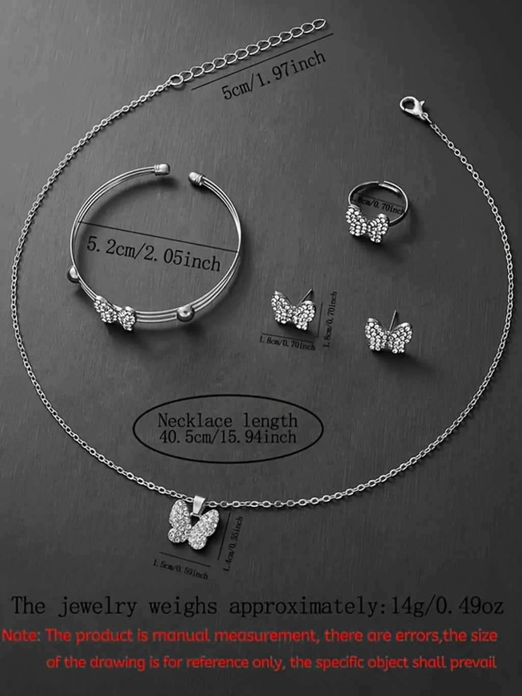 White silicone electronic watch + Sparkle butterfly jewelry, sweet and edgy Qme