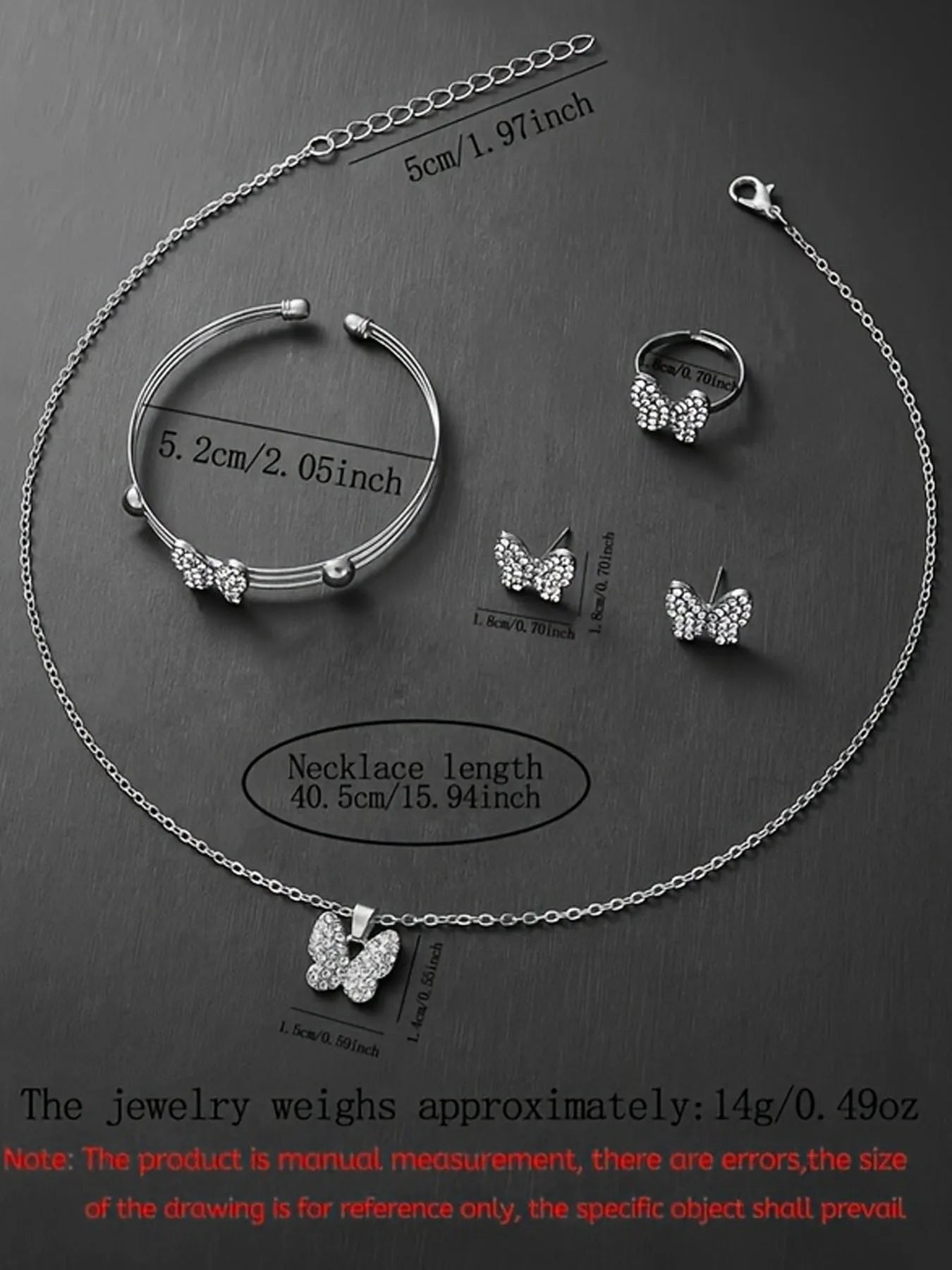White silicone electronic watch + Sparkle butterfly jewelry, sweet and edgy Qme