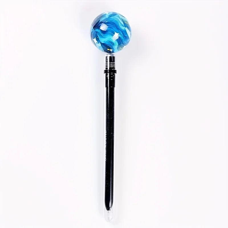 Magnetic Levitating Starry Sky Gel Pen 0.5mm Black Ink Smooth Writing Anti-Stress Smooth Writing Pen for Students Office Qme Blue 1pc