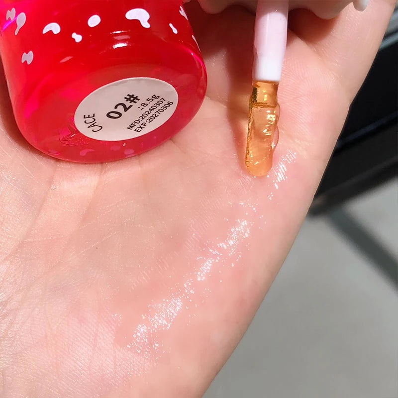 CACE Cute Milk Jar Lip Gloss Lip Plumper Oil Moisturizing Lipstick Peach Colorless Lipgloss Nourishing Lasting Female Makeup Qme