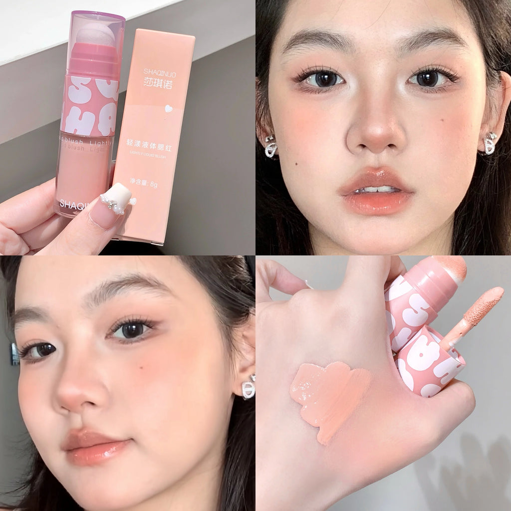 SHAQINUO Double-ended Liquid Blush Dizzy Dye Brush Natural Qme S9063-02