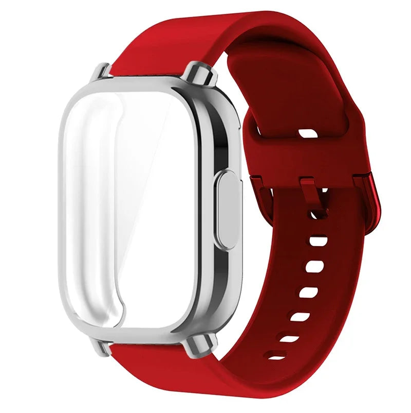 Protector Case+Silicone Strap For Xiaomi Redmi Watch 5 active/5 Lite Full Cover Screen TPU Soft Shell and Breathable Sport Band Qme RS For Redmi 5 Lite