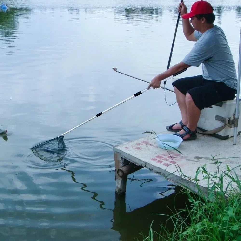 150 Telescopic Landing Net Folding Fishing Pole Extending Fly Carp Qme