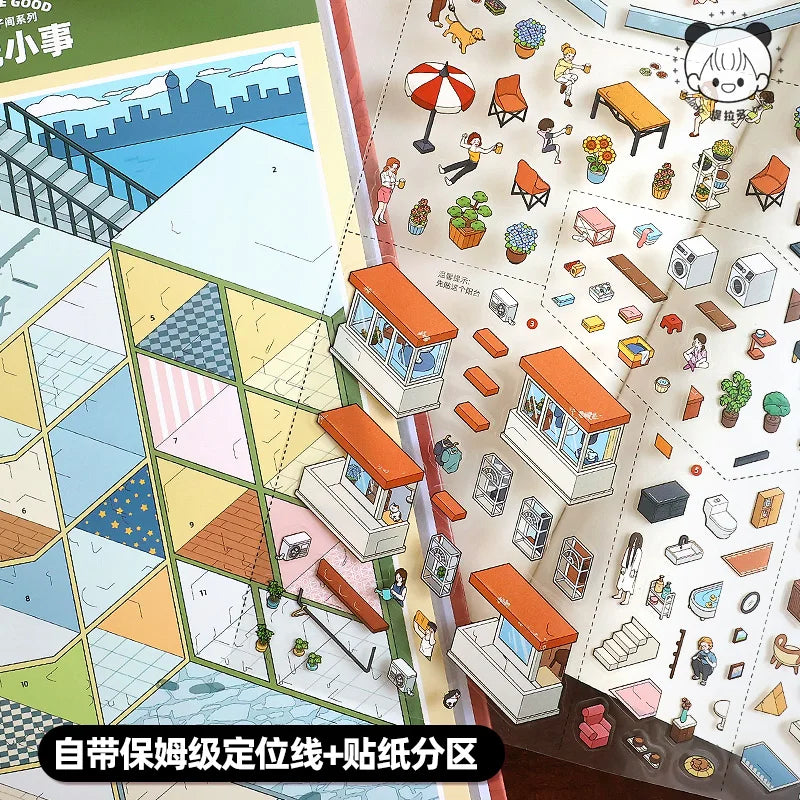 Stress Relief Miniature Scene Sticker Book 9.0, Rich Materials for Organizing & Relaxing, High-Value for Collection & Gifting Qme