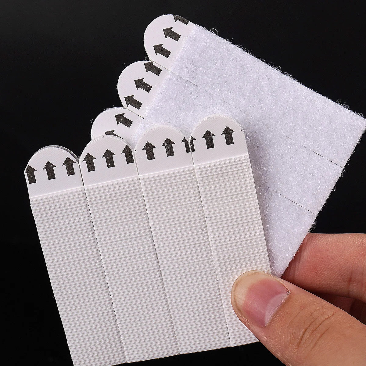 Double-Sided Adhesive Strip Wall Hanging Tool-Free Removable Non-Destructive Wall Hooks Sticky Mounts for Home Office Qme