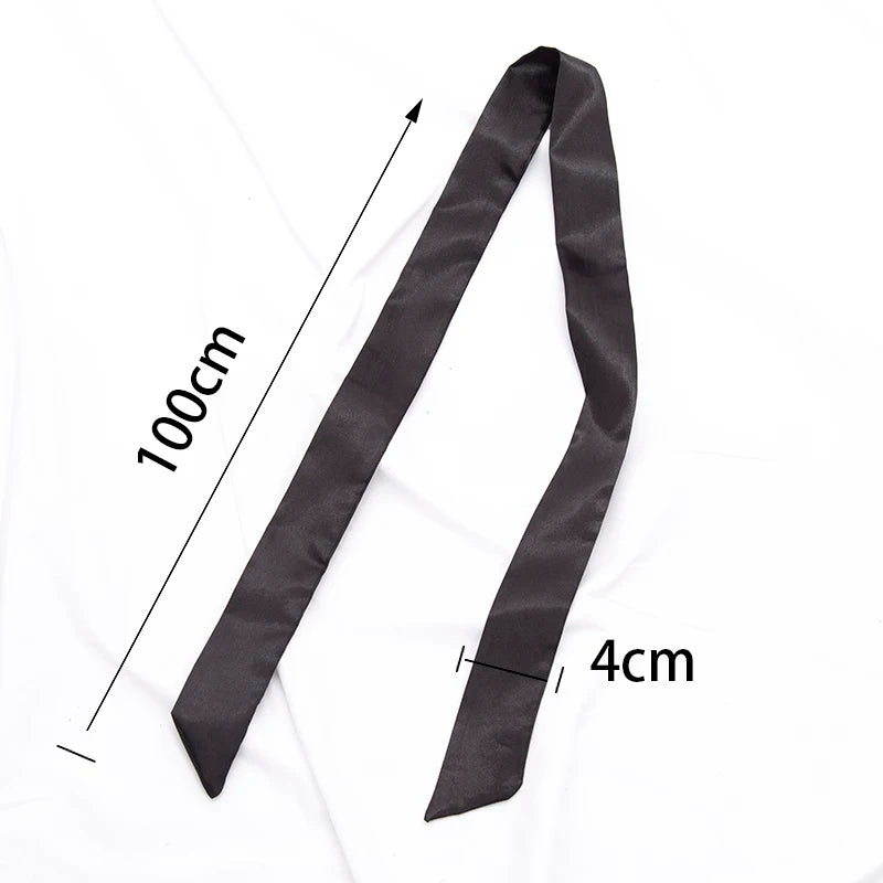 Long Bag Scarf Women Hair Band Lady Accessories Solid Skinny Scarves Qme