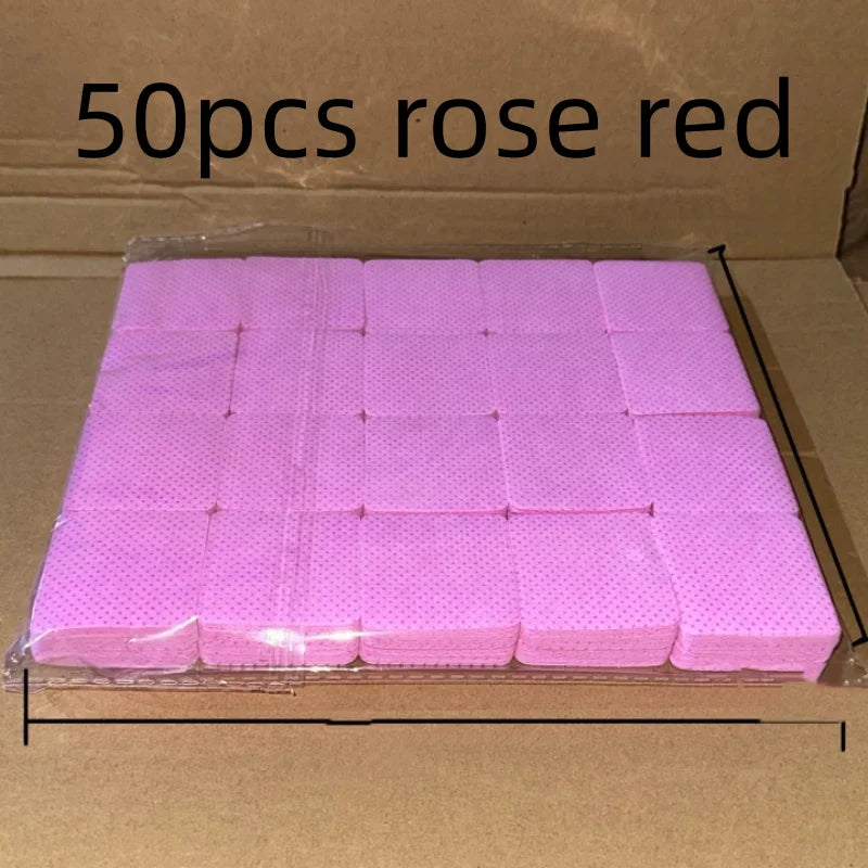 Wipes Napkins Remover Gel Plum Blossom Shape Nail Wipes Nail Manicure Pedicure Pads Art Cleaning Tools Tips Nail Polish Remover Qme 50pcs rose red