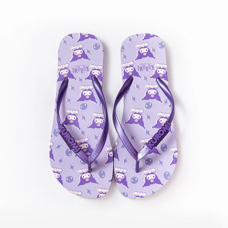 Hello Kitty Kuromi Cartoon Flip-Flops Cute, Non-Slip, Soft-Soled Slippers Outdoor Beach Flip-Flops Qme