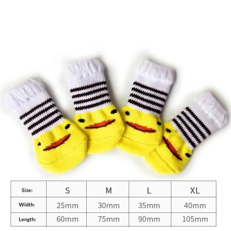 Cartoon Pet Cat Dog Floor Anti-slip Socks Prevent Scratching Dirt Qme D S