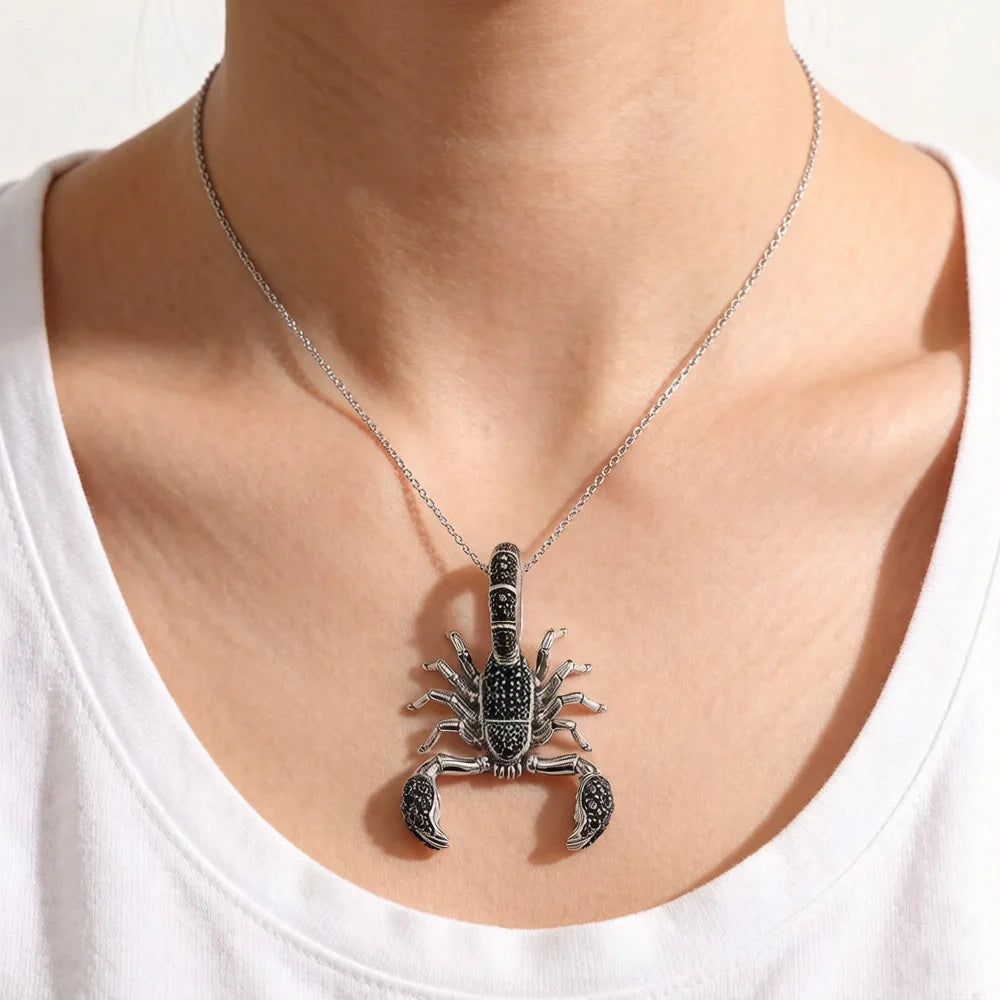 Pendant Scorpion Black,Brand New Fashion Jewelry Europe 925 Sterling Silver Accessories Gift For Woman Rebel Men Qme