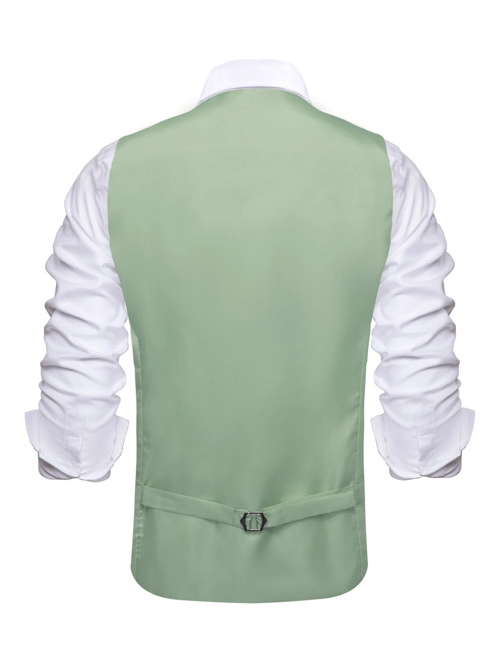 Men's Satin U Collar Vest Tie Hanky Cufflinks Bowtie Formal Waistcoat Qme
