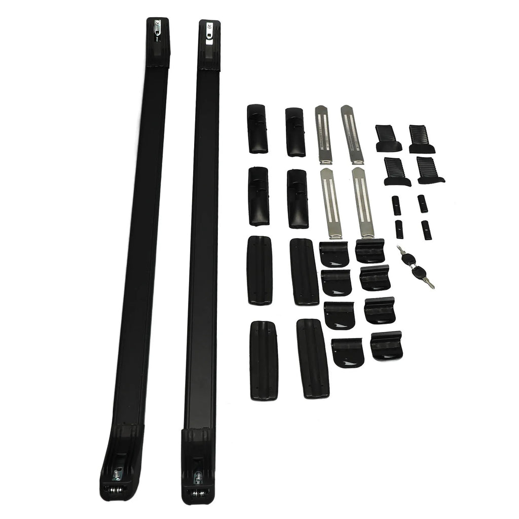 Car Roof Luggage Rack Aluminum Alloy Stainless Steel Rooftop Cargo Carrier with Protective Pads for Long Trips Qme black