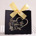 5Pcs Mother's Day Gift Boxes - Small and Elegant Candy Boxes for Mother - Pink and White Design with Gold Paper Printing - Ribbo Qme 5pcs-black-yellow