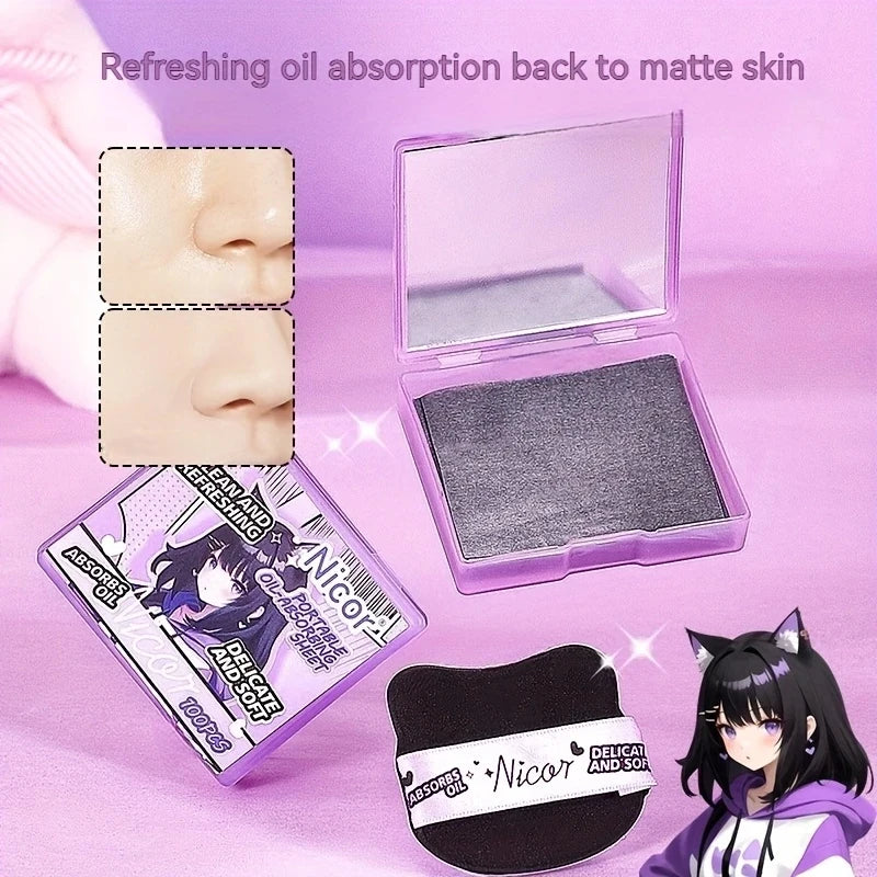 100 Sheets Oil Absorbing Paper Compact Portable Facial Control Device Qme