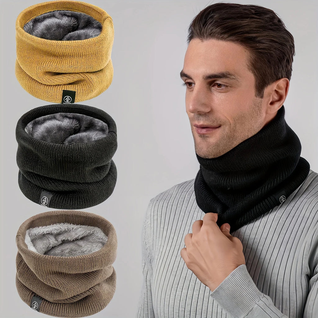 Multifunctional Thermal Knit Neck Tube Scarf Windproof Cold Proof Face Mask Neck Warmer For Ski Running Daily Wear Qme