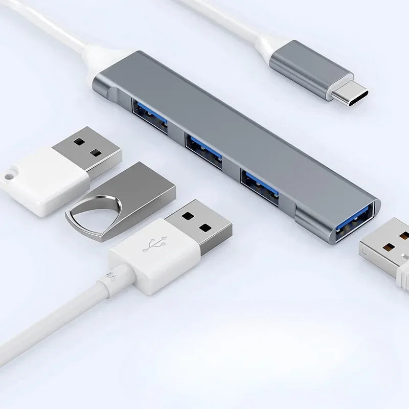 2PCS 4Port USB 3.0 Hub USB Hub High Speed type c Splitter 5Gbps For PC Computer Accessories Multiport HUB 4 USB 3.0 2.0 Ports Qme