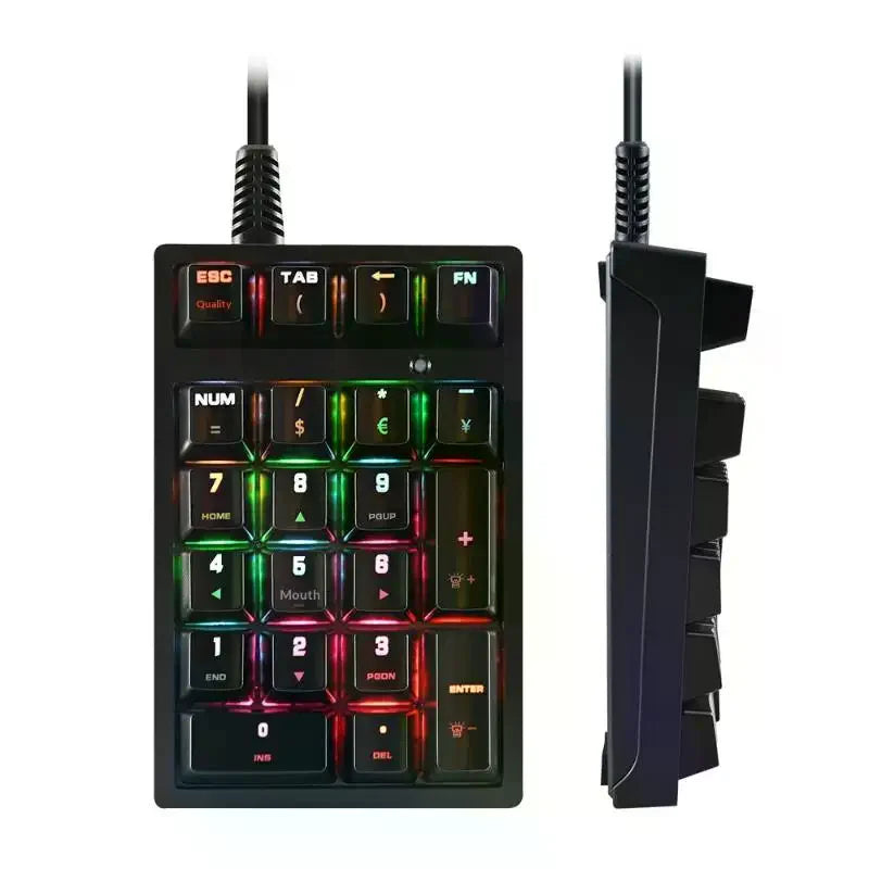 Wired Mechanical Numeric Keypad 21 Key Mini USB Number Pad Driver Qme
